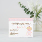 Caricature Coeurs roses Bébé Faire-part de naissan (Debout devant)