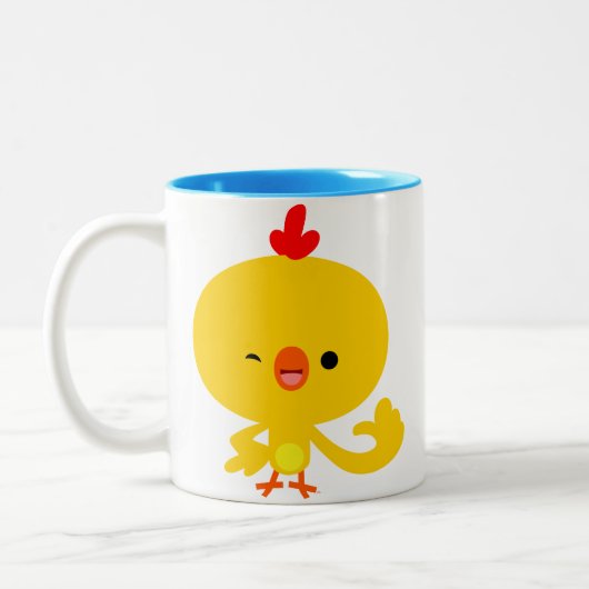 Caricature Cool mignonne Mug de poulet (Gauche)