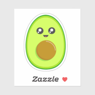 Caricature Cute Avocado - Sticker Kawaii