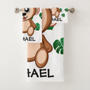Caricature Cute Monkey Safari Nom de la jungle Mot