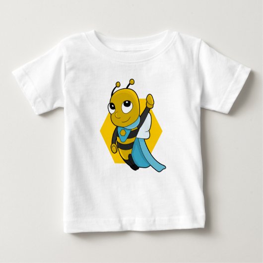Caricature d'abeille Superhero bébé T-shirt (Devant)
