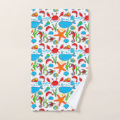 Caricature d'animaux marins (Serviette à main)