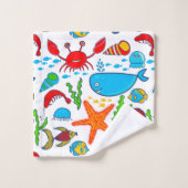 Caricature d'animaux marins (Gant de toilette)