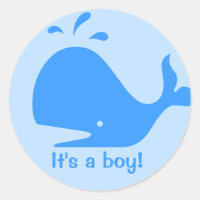 Caricature de baleine bleue petits autocollants po