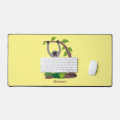 Caricature de bande de gibbon joyeux (Clavier et souris)