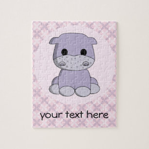 Caricature de bébé hippo personnalisation puzzle