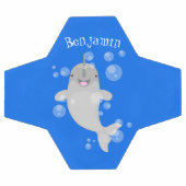 Caricature de bulles de narval joyeux (Plat)