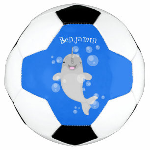 Caricature de bulles de narval joyeux