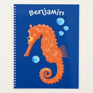 Caricature de bulles d'hippocampe orange