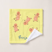 Caricature de cacahuètes joyeux sautillant (Gant de toilette)