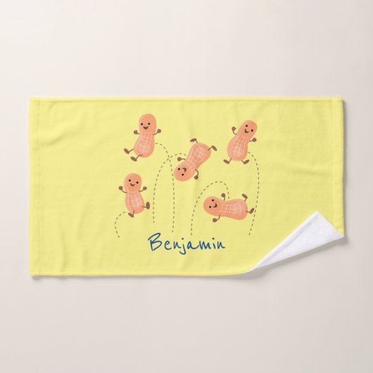 Caricature de cacahuètes joyeux sautillant (Serviette à main)