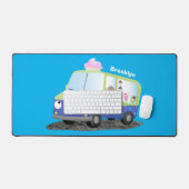 Caricature de camion de glace joli (Clavier et souris)