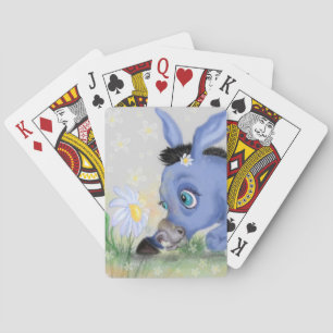 Caricature de cartes de jeu Little Donkey et Daisy