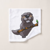 caricature de castor mignon (Gant de toilette)
