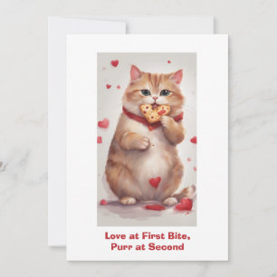 Caricature de chat jolie carte de la Saint Valenti