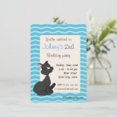 Caricature de chat noir invitations à imprimer (Debout devant)