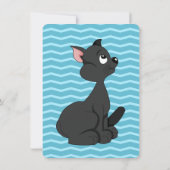 Caricature de chat noir invitations à imprimer (Dos)