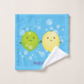 Caricature de chaux de citron joyeux (Gant de toilette)