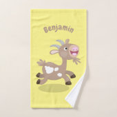 Caricature de chèvre billy joyeux (Serviette à main)