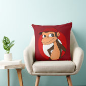 Caricature de chimpanzé lancer oreiller (Chaise)
