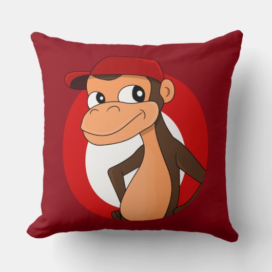 Caricature de chimpanzé lancer oreiller (Recto)