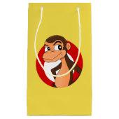 Caricature de chimpanzé petit sac cadeau (Devant)