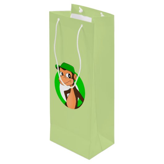 Caricature de chimpanzé sac cadeau de vin (Dos Angle)