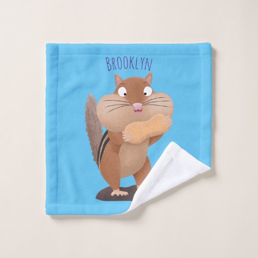 Caricature de chipmunk à grosses joues mignonnes (Gant de toilette)