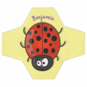 Caricature de coccinelle rouge joyeux (Plat)