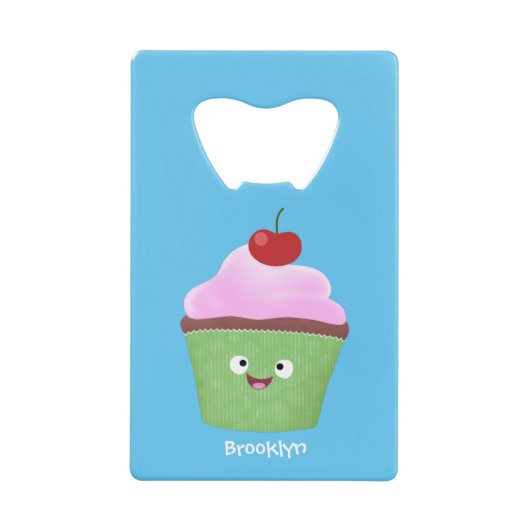 Caricature de cupcake joyeux (Devant)
