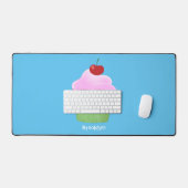 Caricature de cupcake joyeux (Clavier et souris)