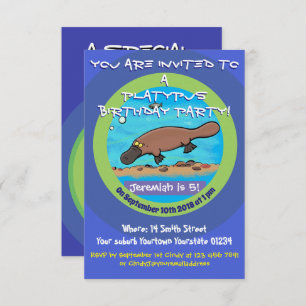 Caricature de Cute platypus 5 ans invitation anniv