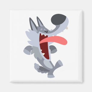 Caricature de danse mignonne Magnet Wolf