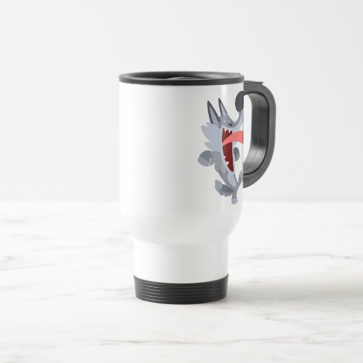 Caricature de danse mignonne Wolf Commuter Mug (Devant droit)
