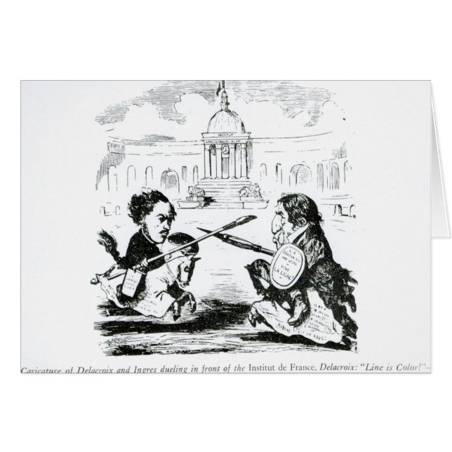 Caricature de Delacroix et d'Ingres (Devant horizontal)