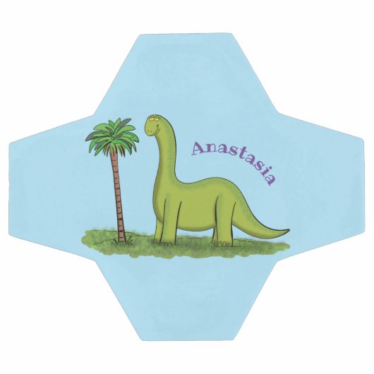 Caricature de dinosaure de brontosaurus vert migno (Plat)