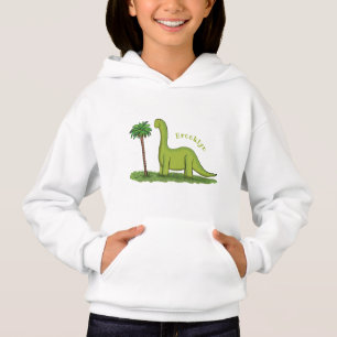 Caricature de dinosaure de brontosaurus vert migno