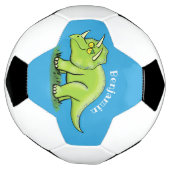 Caricature de dinosaure de triceratops vert mignon (Tourné)