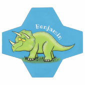 Caricature de dinosaure de triceratops vert mignon (Plat)