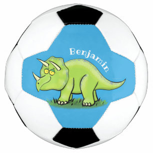 Caricature de dinosaure de triceratops vert mignon