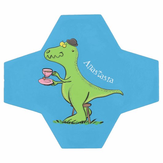 Caricature de dinosaure vert t rex (Plat)