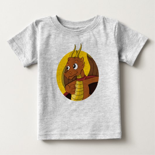 Caricature de dragon orange bébé T-shirt (Devant)