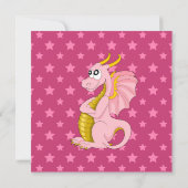 Caricature de dragon rose invitations à imprimer (Dos)