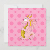 Caricature de dragon rose invitations à imprimer (Dos)
