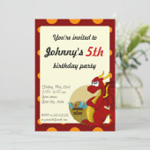 Caricature de dragon rouge invitations à imprimer (Debout devant)