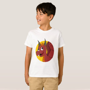 Caricature de dragon rouge T-Shirt