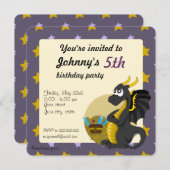 Caricature de dragon vert invitations à imprimer (Devant / Derrière)