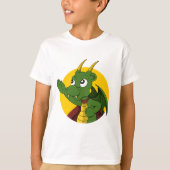 Caricature de dragon vert T-Shirt (Devant)