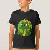 Caricature de dragon vert T-Shirt (Devant)