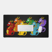 Caricature de dragons colorés arc-en-ciel (Clavier et souris)